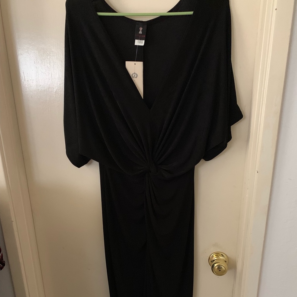 Black slit dress